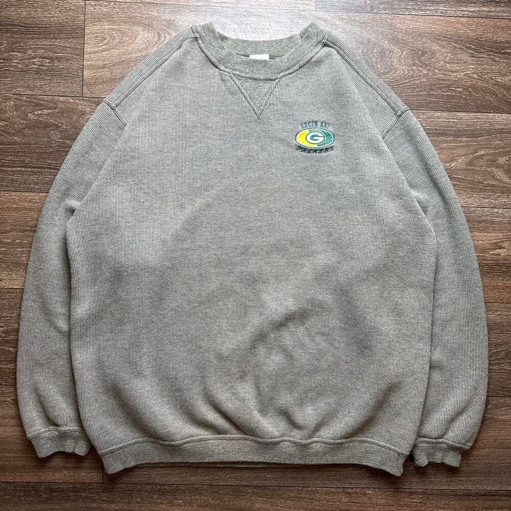 Vintage Grey Tan 1990s Green Bay Packers Crewneck Sweatshirt